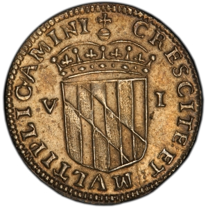 Reverse of Maryland 6Pence Lord Baltimore